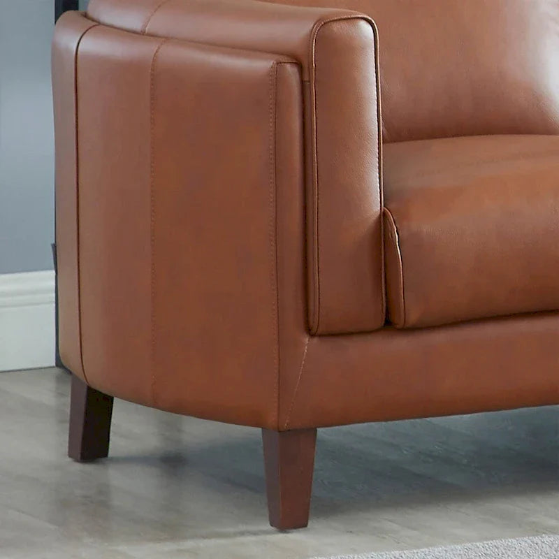 Hydeline Maui Premium Top Grain Leather Sofa with Feather, Memory Foam, and Spring Support 12