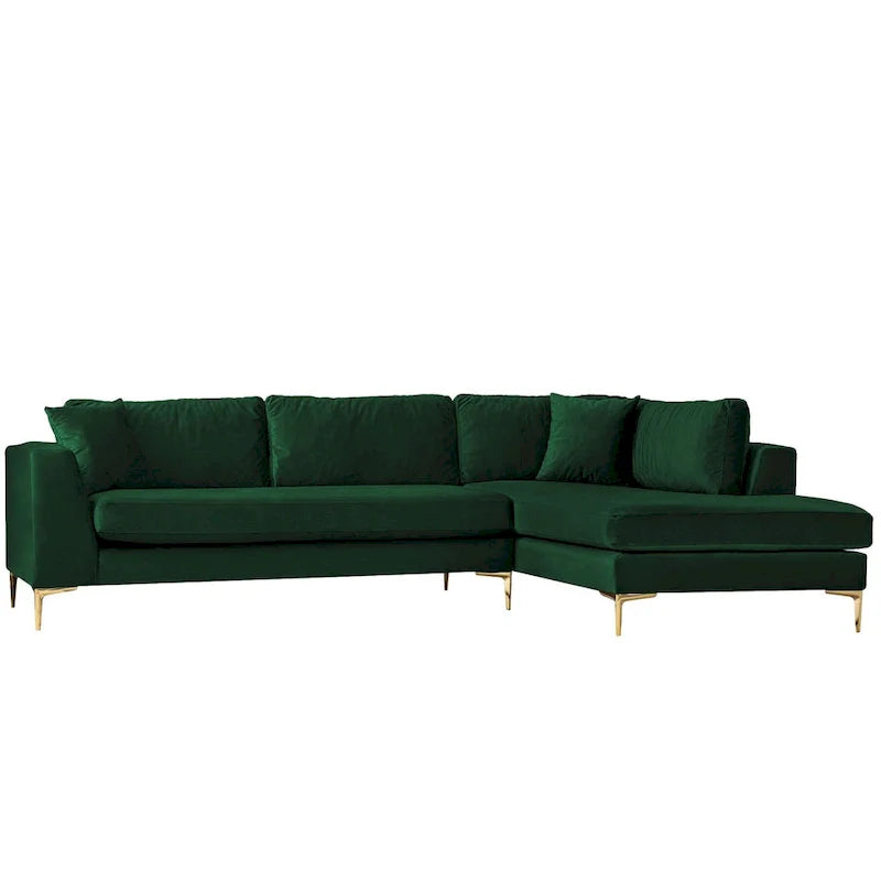 Mae Velvet Corner Sectional Sofa in Mid-Century Modern Style 3