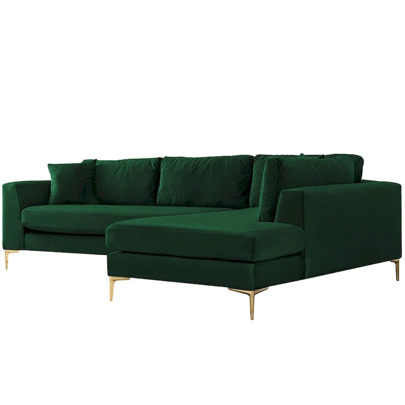 Mae Velvet Corner Sectional Sofa in Mid-Century Modern Style 4