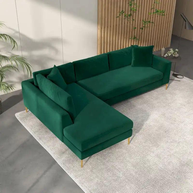 Mae Velvet Corner Sectional Sofa in Mid-Century Modern Style 13