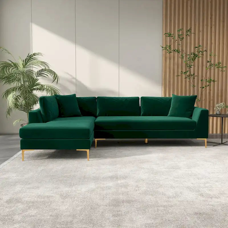 Mae Velvet Corner Sectional Sofa in Mid-Century Modern Style 15