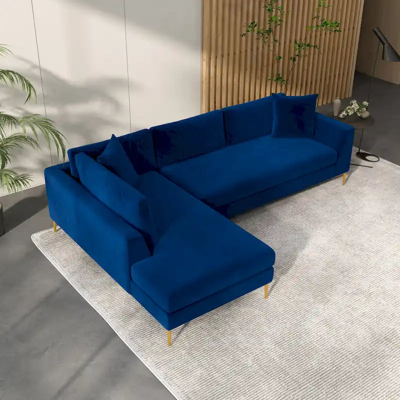Mae Velvet Corner Sectional Sofa in Mid-Century Modern Style 20