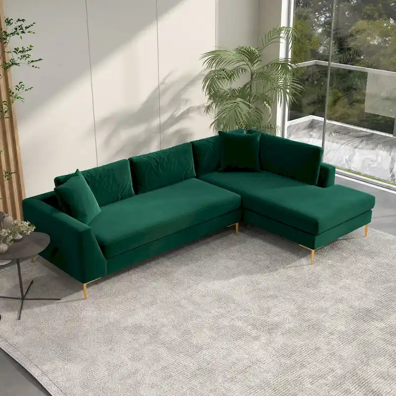 Mae Velvet Corner Sectional Sofa in Mid-Century Modern Style 22