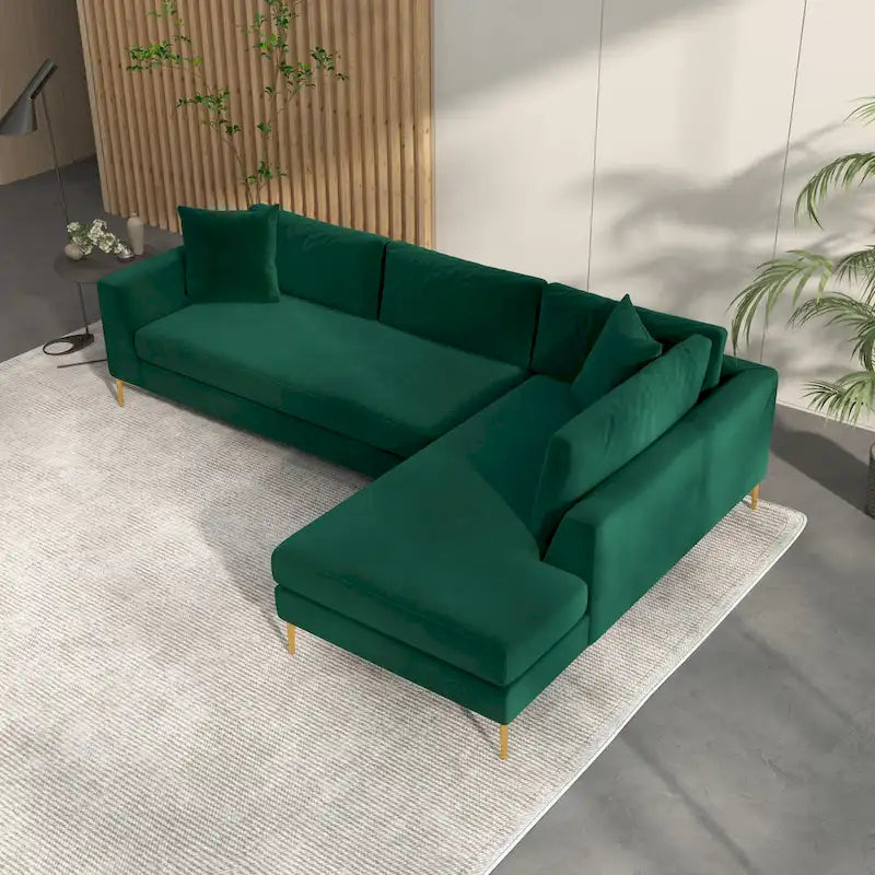 Mae Velvet Corner Sectional Sofa in Mid-Century Modern Style 23