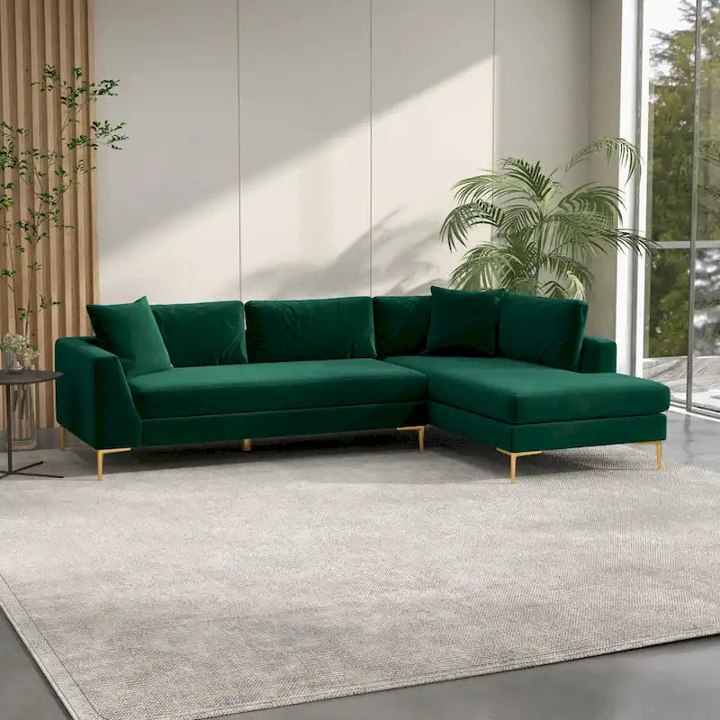 Mae Velvet Corner Sectional Sofa in Mid-Century Modern Style 24