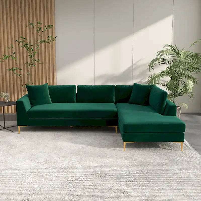 Mae Velvet Corner Sectional Sofa in Mid-Century Modern Style 25