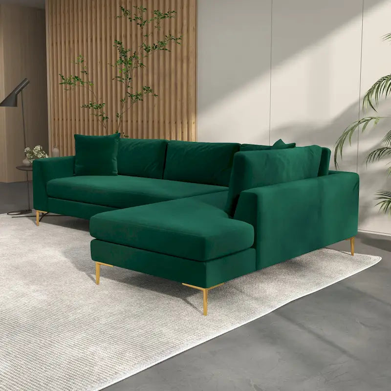 Mae Velvet Corner Sectional Sofa in Mid-Century Modern Style 26