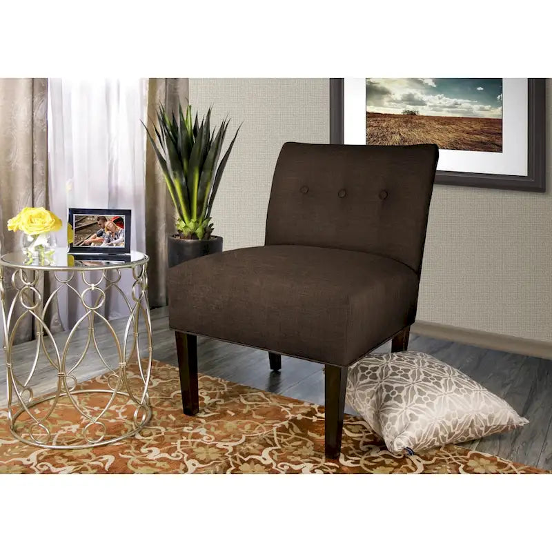 MJL Furniture Obsession Brownstone Button-Tufted Accent Chair (AS IS) 22