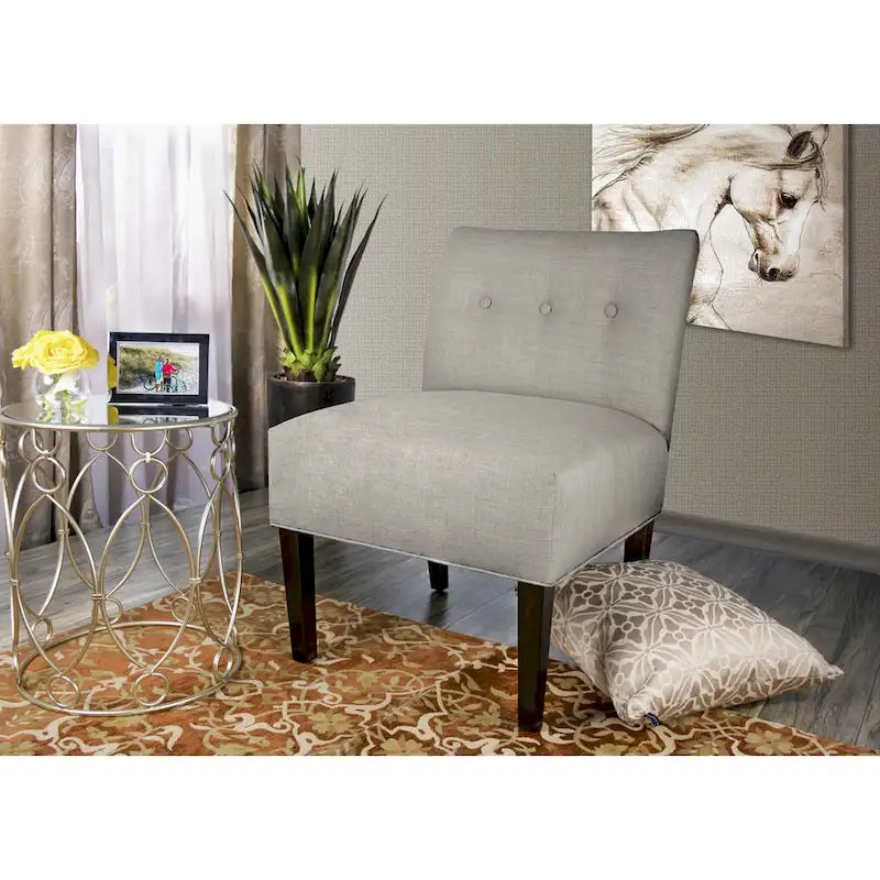 MJL Furniture Obsession Brownstone Button-Tufted Accent Chair (AS IS) 24
