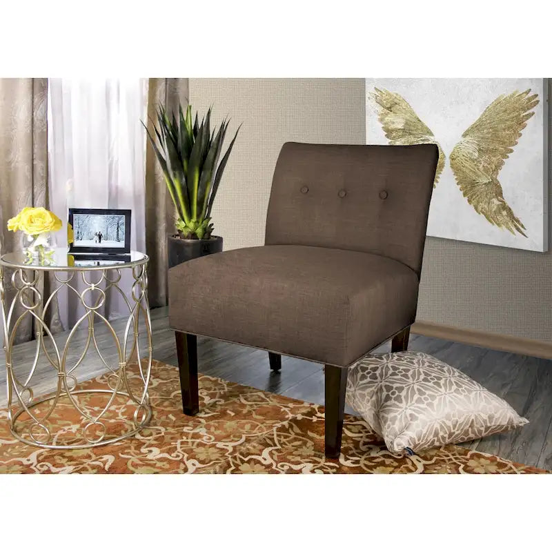 MJL Furniture Obsession Brownstone Button-Tufted Accent Chair (AS IS) 1