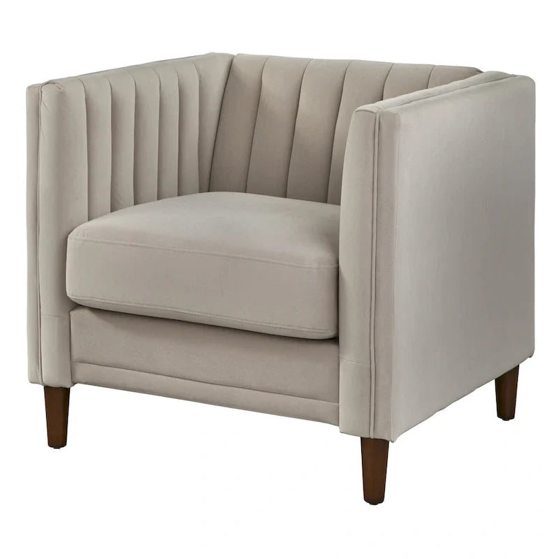 Lifestorey Paxton Tuxedo Chair with Channel Stitch Design 6