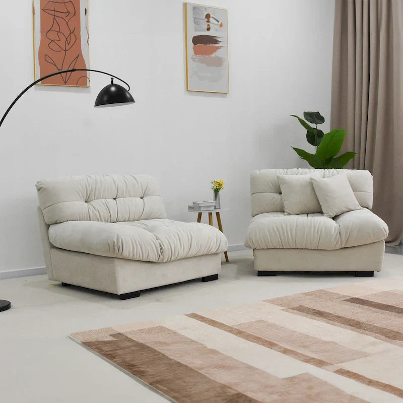 105 Minimalist Cloud Loveseat Sofa with Two Cushions 5
