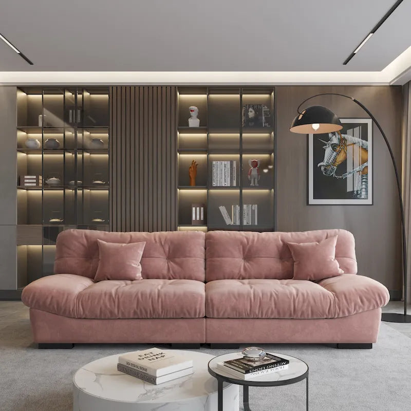 105 Minimalist Cloud Loveseat Sofa with Two Cushions 10