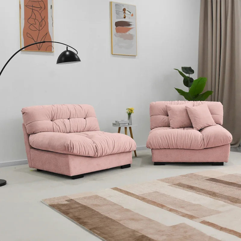 105 Minimalist Cloud Loveseat Sofa with Two Cushions 12