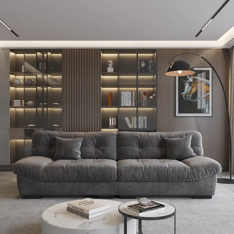 105 Minimalist Cloud Loveseat Sofa with Two Cushions 17