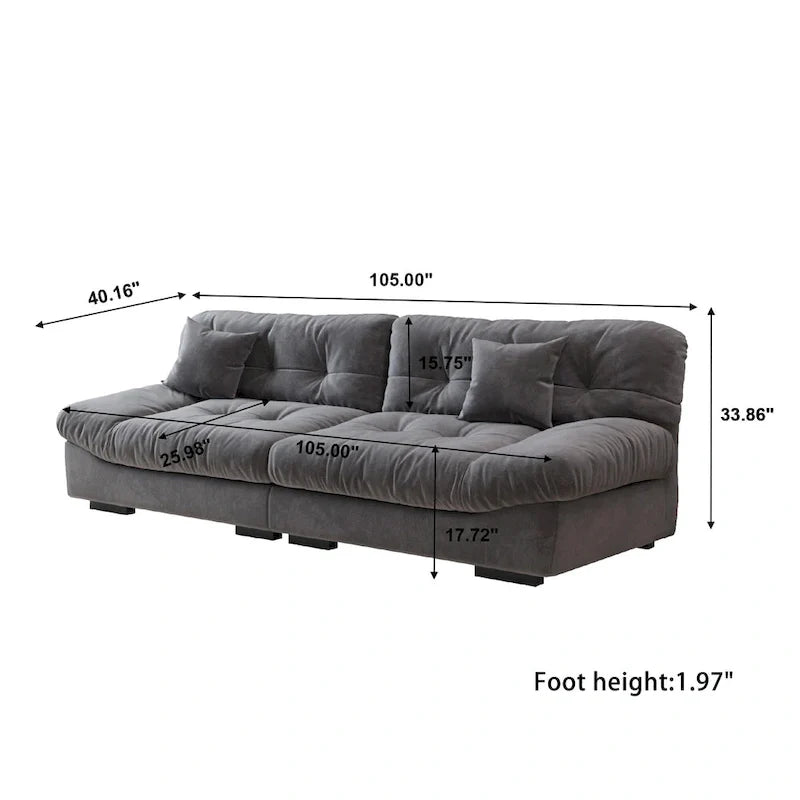 105 Minimalist Cloud Loveseat Sofa with Two Cushions 20