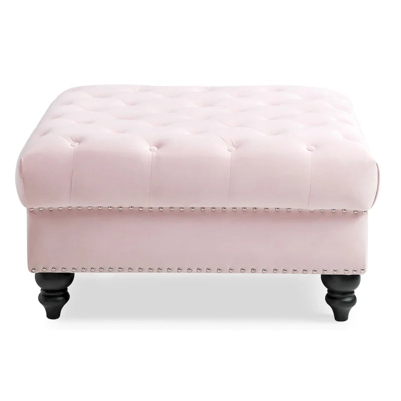 Luxurious Nola Velvet Tufted Extra-Large Ottoman 26