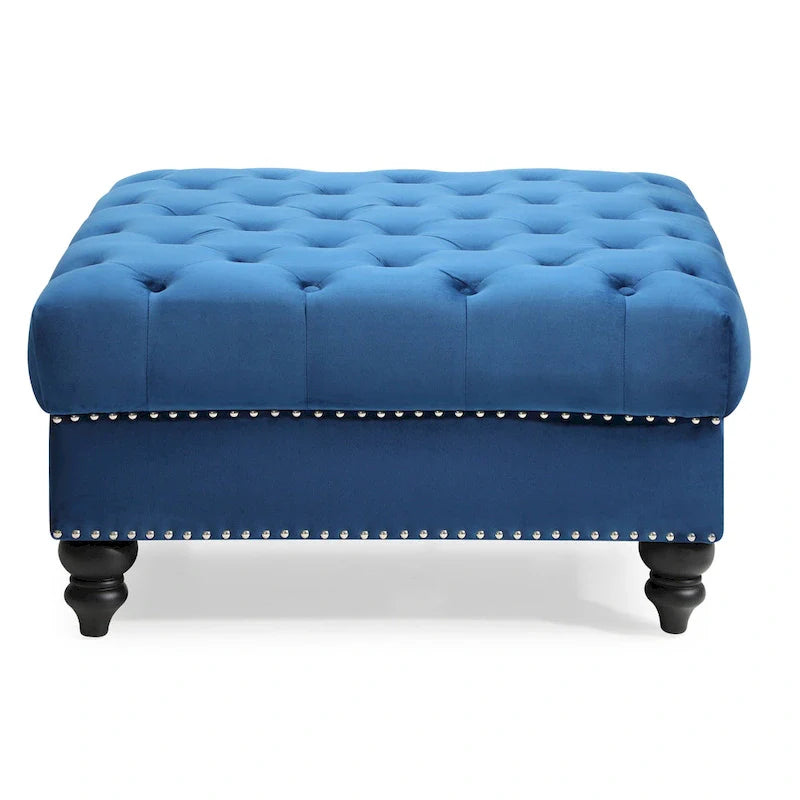 Luxurious Nola Velvet Tufted Extra-Large Ottoman 5