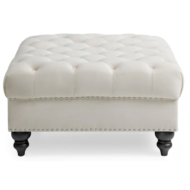 Luxurious Nola Velvet Tufted Extra-Large Ottoman 15