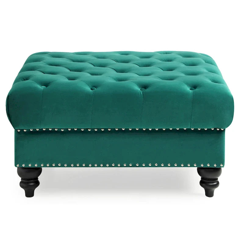 Luxurious Nola Velvet Tufted Extra-Large Ottoman 19