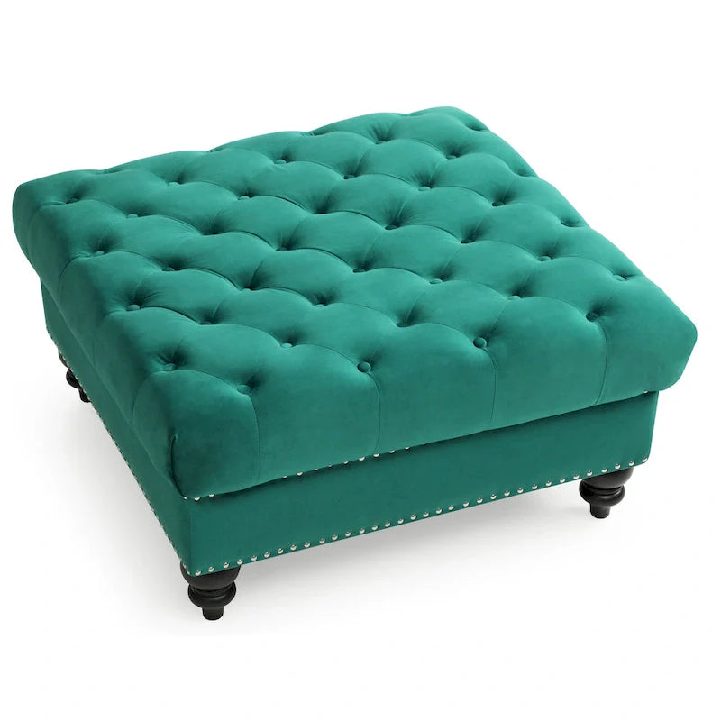 Luxurious Nola Velvet Tufted Extra-Large Ottoman 20