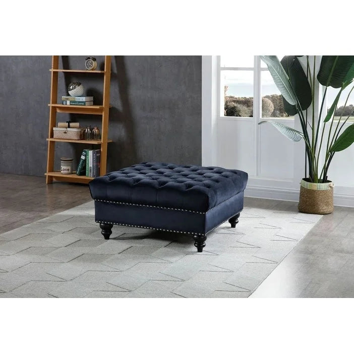 Luxurious Nola Velvet Tufted Extra-Large Ottoman 22