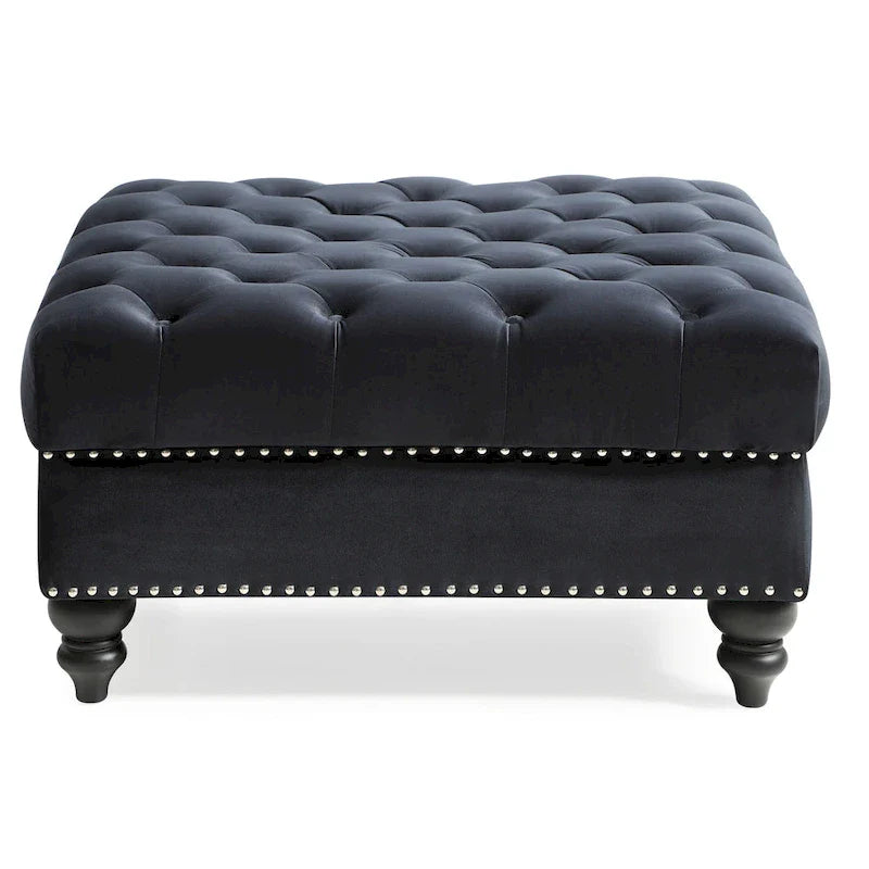 Luxurious Nola Velvet Tufted Extra-Large Ottoman 23