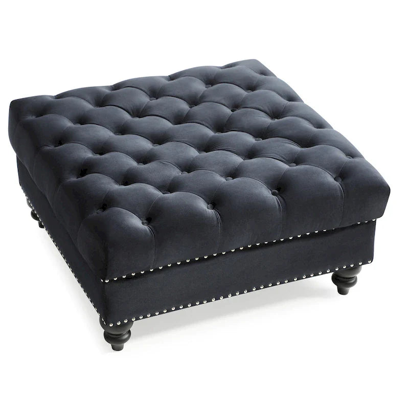 Luxurious Nola Velvet Tufted Extra-Large Ottoman 24