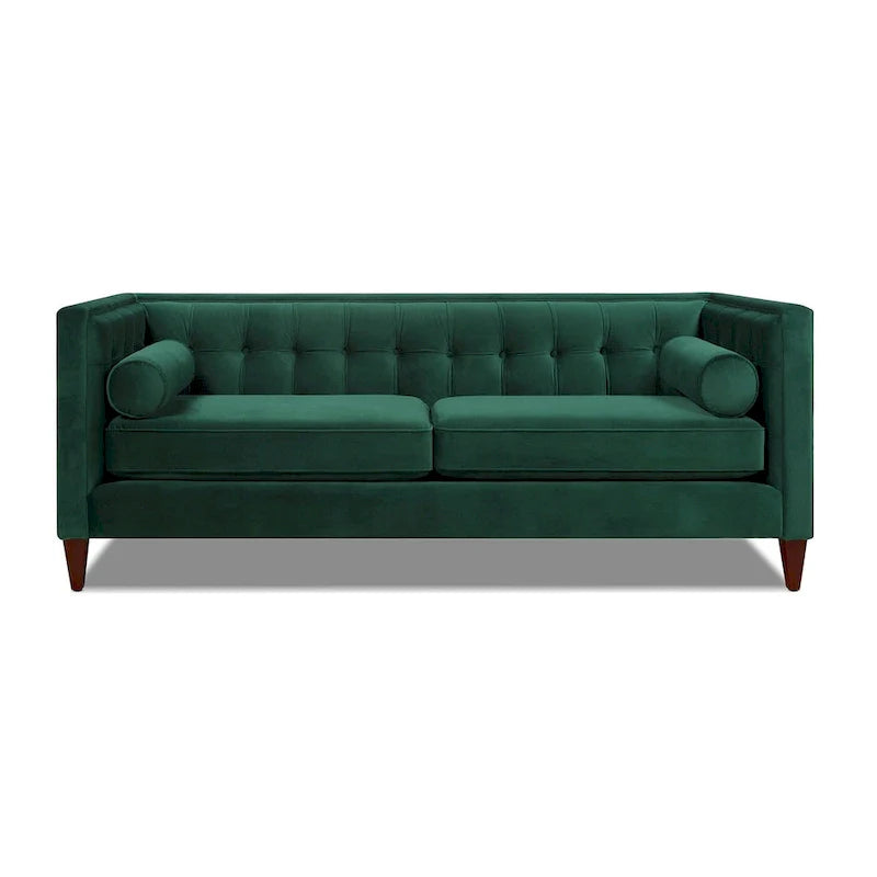 Jack 84 Mid-Century Modern Tuxedo Sofa with Decorative Bolster Pillows 7