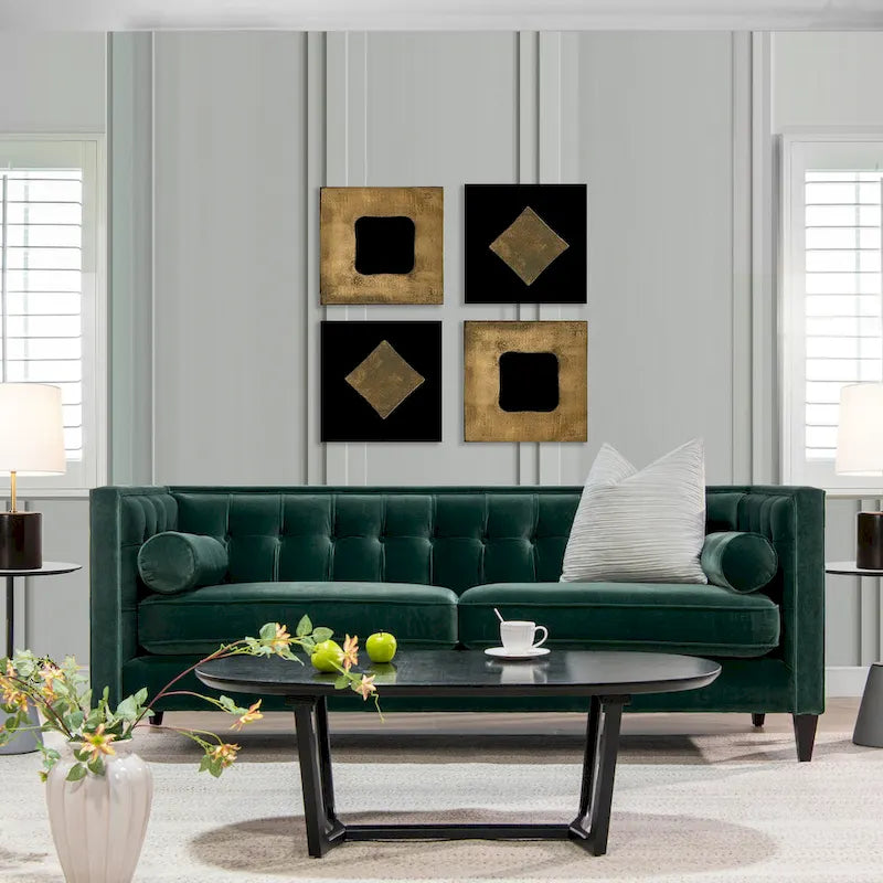 Jack 84 Mid-Century Modern Tuxedo Sofa with Decorative Bolster Pillows 9