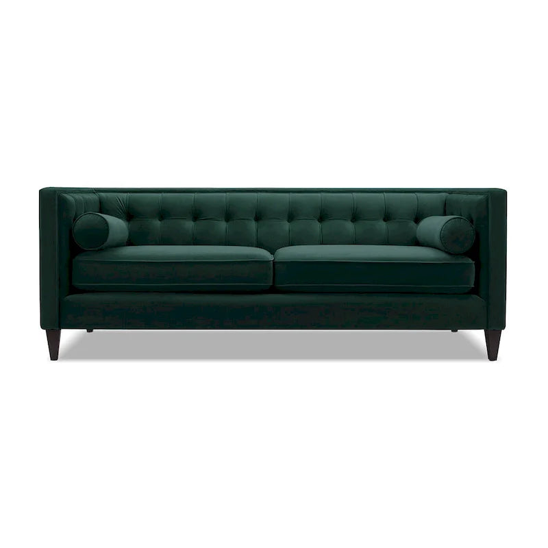 Jack 84 Mid-Century Modern Tuxedo Sofa with Decorative Bolster Pillows 10