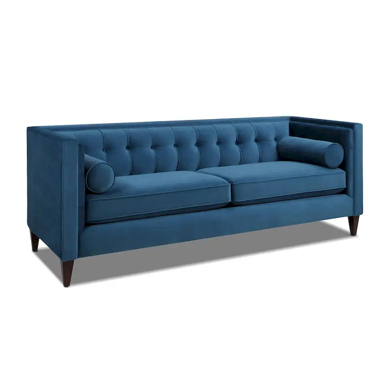 Jack 84 Mid-Century Modern Tuxedo Sofa with Decorative Bolster Pillows 13