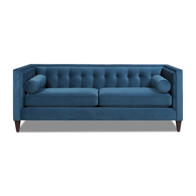 Jack 84 Mid-Century Modern Tuxedo Sofa with Decorative Bolster Pillows 15