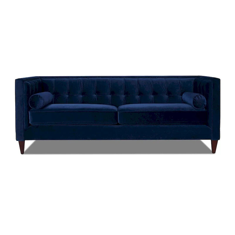 Jack 84 Mid-Century Modern Tuxedo Sofa with Decorative Bolster Pillows 19
