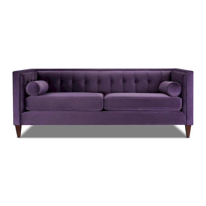 Jack 84 Mid-Century Modern Tuxedo Sofa with Decorative Bolster Pillows 27