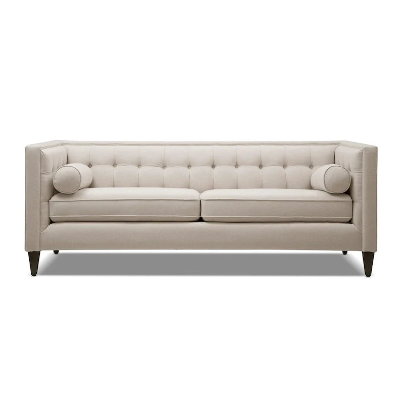 Jack 84 Mid-Century Modern Tuxedo Sofa with Decorative Bolster Pillows 35