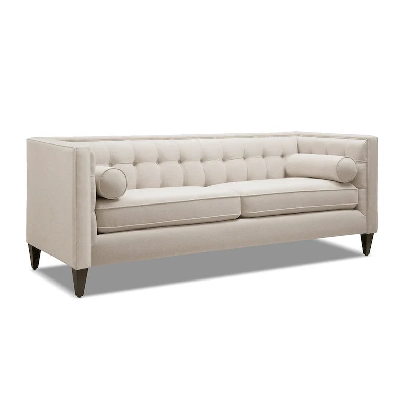Jack 84 Mid-Century Modern Tuxedo Sofa with Decorative Bolster Pillows 38