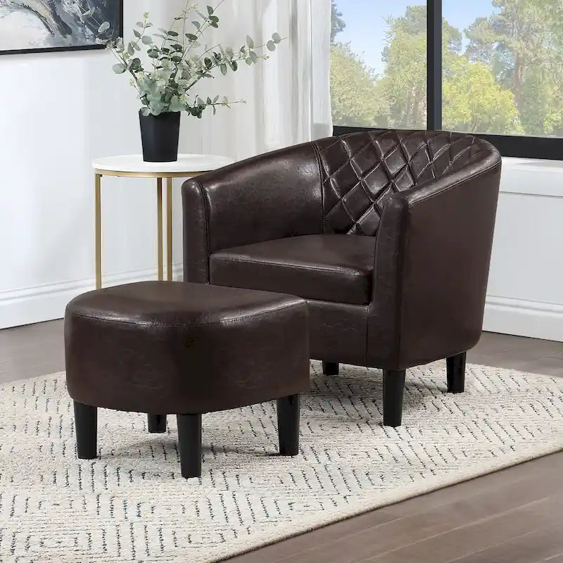 Convenience Concepts Roosevelt Accent Chair with Ottoman - Stylish Seating Solution 15