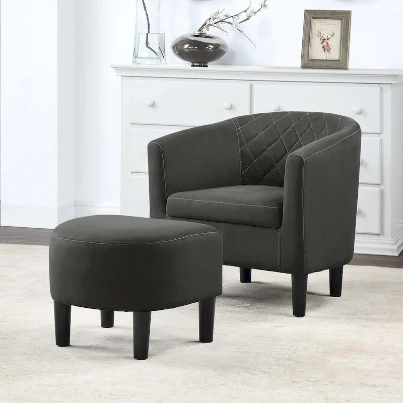 Convenience Concepts Roosevelt Accent Chair with Ottoman - Stylish Seating Solution 1