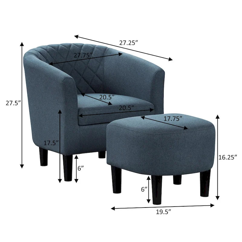 Convenience Concepts Roosevelt Accent Chair with Ottoman - Stylish Seating Solution 12