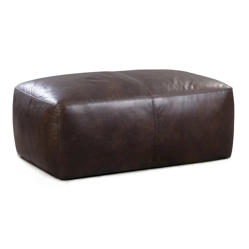 Poly & Bark Denver Leather Ottoman - Authentic Full Grain Italian Leather 36