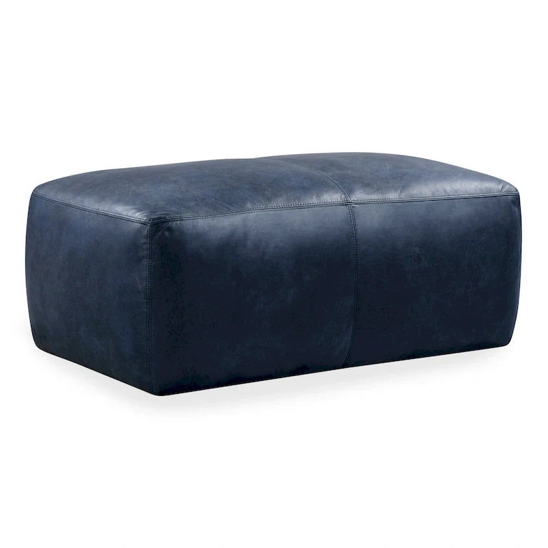 Poly & Bark Denver Leather Ottoman - Authentic Full Grain Italian Leather 37