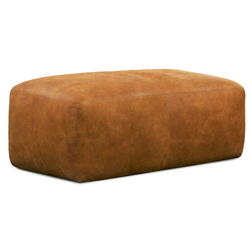 Poly & Bark Denver Leather Ottoman - Authentic Full Grain Italian Leather 39