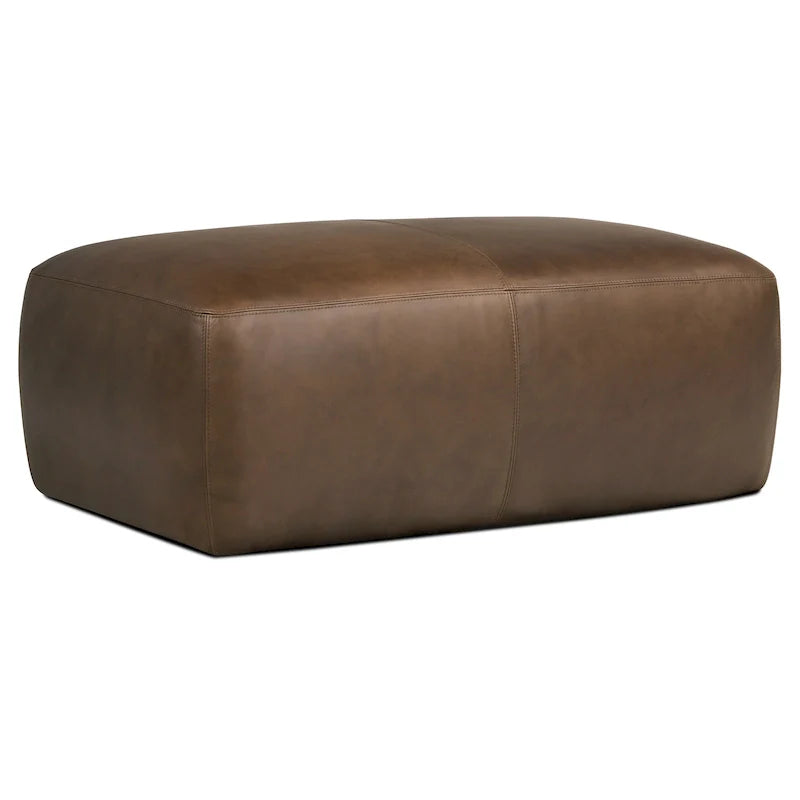 Poly & Bark Denver Leather Ottoman - Authentic Full Grain Italian Leather 41