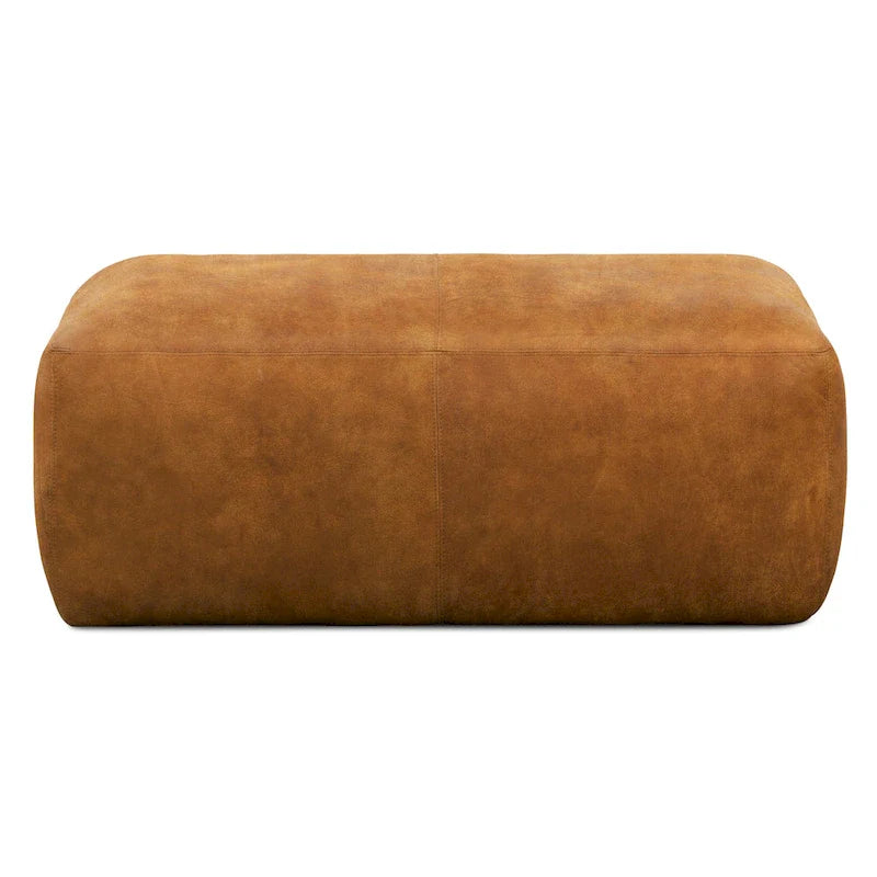 Poly & Bark Denver Leather Ottoman - Authentic Full Grain Italian Leather 3