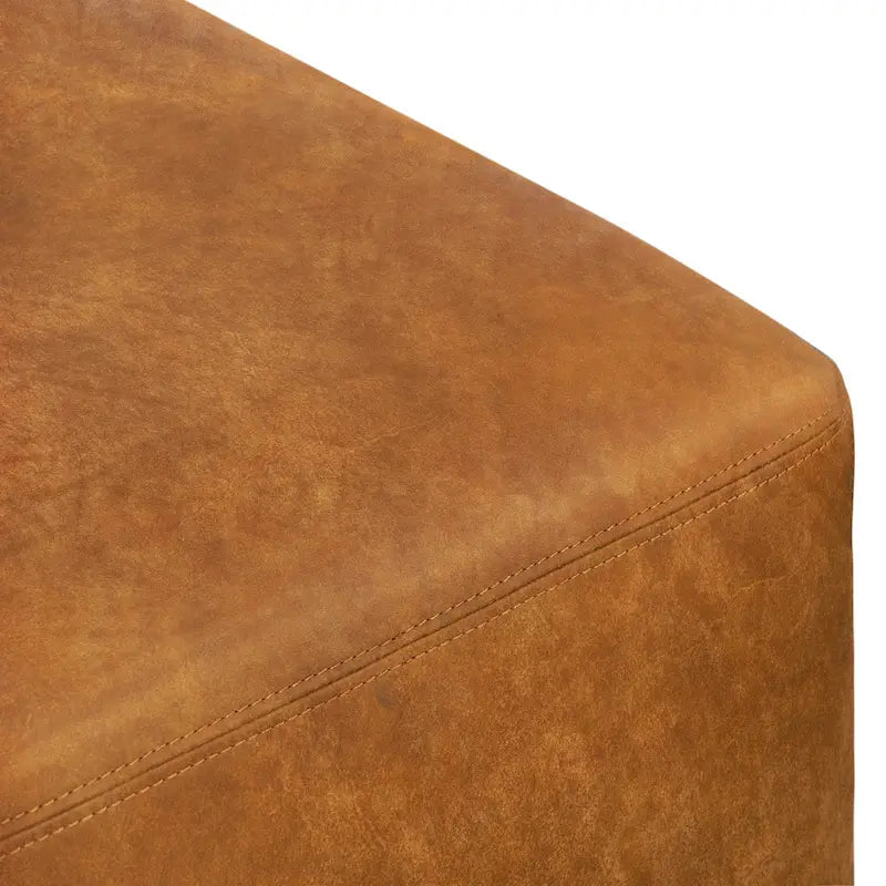 Poly & Bark Denver Leather Ottoman - Authentic Full Grain Italian Leather 6