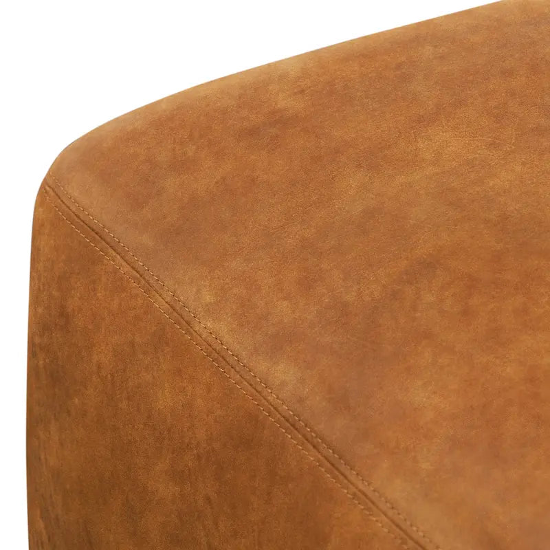 Poly & Bark Denver Leather Ottoman - Authentic Full Grain Italian Leather 7