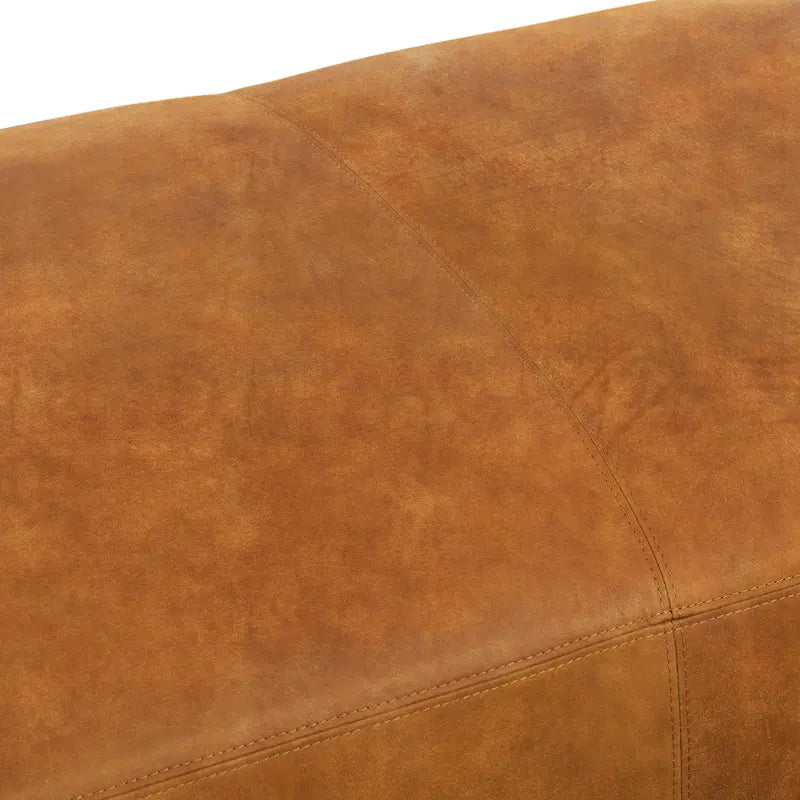 Poly & Bark Denver Leather Ottoman - Authentic Full Grain Italian Leather 8