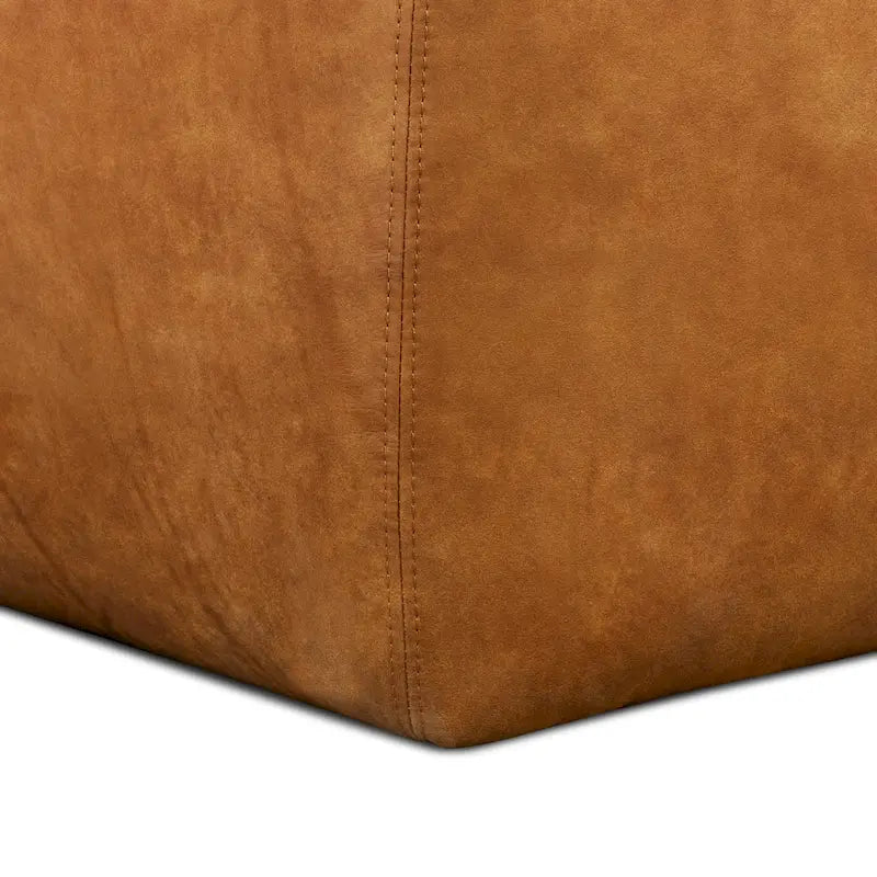 Poly & Bark Denver Leather Ottoman - Authentic Full Grain Italian Leather 9