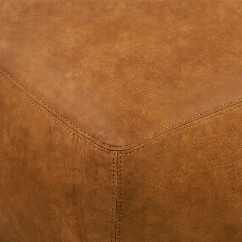 Poly & Bark Denver Leather Ottoman - Authentic Full Grain Italian Leather 10